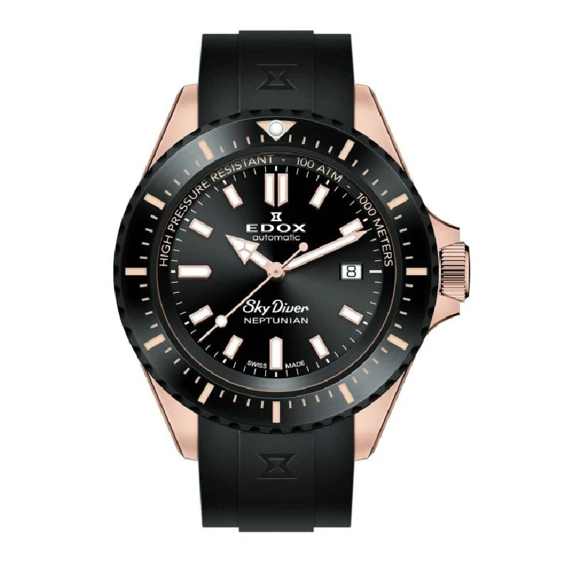 EDOX　エドックス　スカイダイバーネプチュニアン　NEWロゴ　ブラック　美品 K様 ありがとうございます／エドックス スカイダイバー